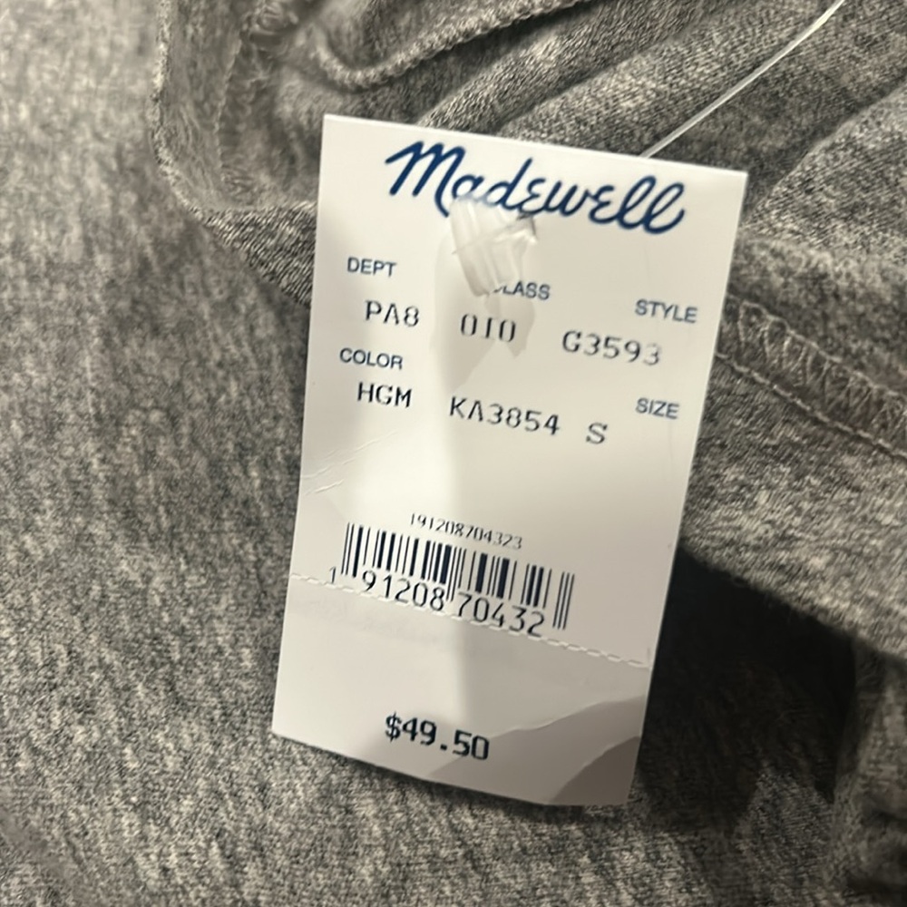 NEW! NWT! Madewell Gray Short Sleeve Tee Size Small! - Picture 4 of 5